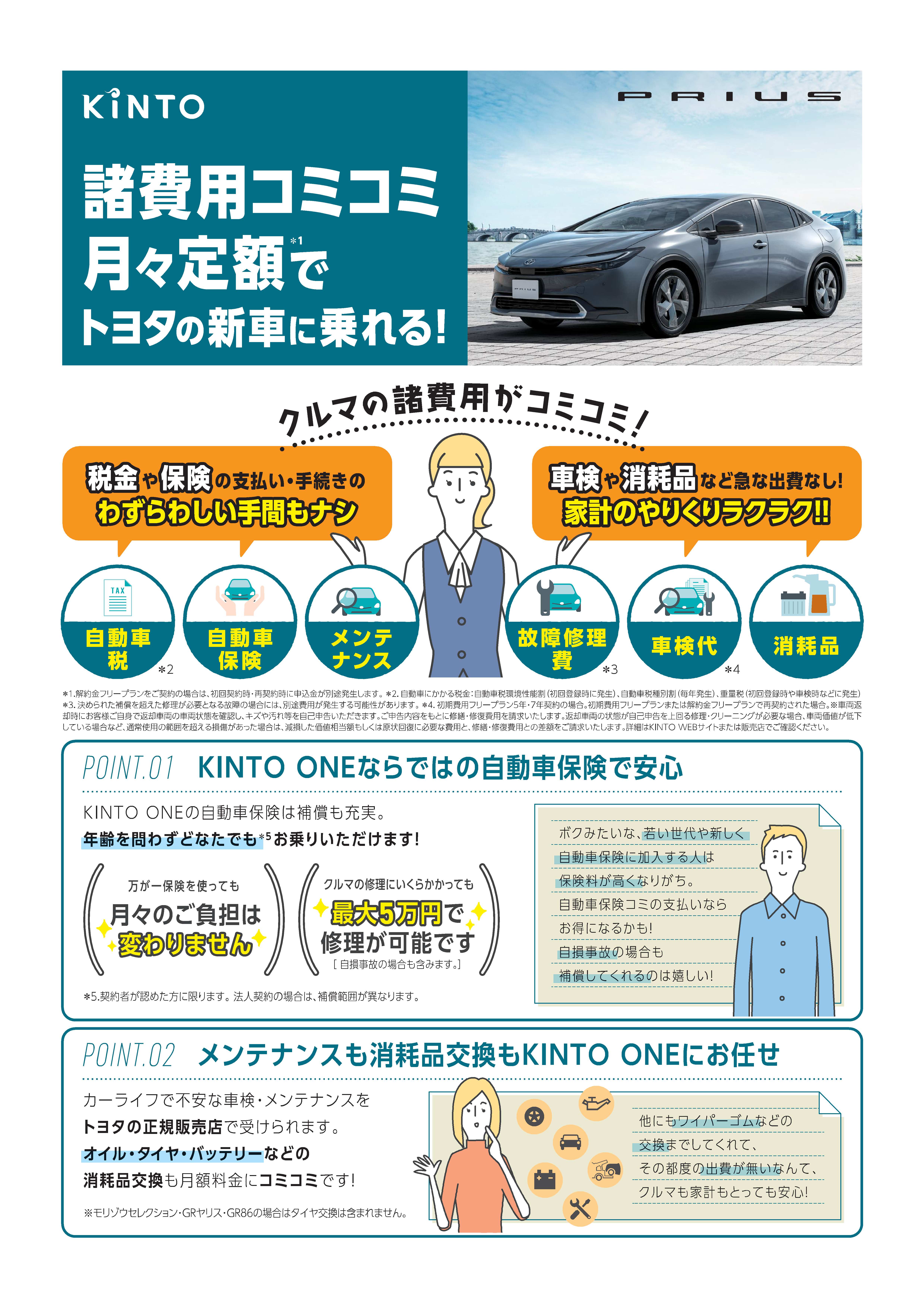 KINTO】諸費用コミコミ月々定額でトヨタの新車が乗れる | トヨタ