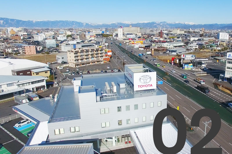 トヨタカローラネッツ岐阜本社上空からの写真